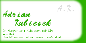 adrian kubicsek business card